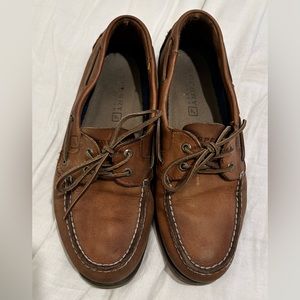 Sperry Topsider Brown Leather Boat Shoe Size 10